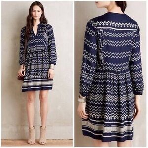 Anthropologie long-sleeved swing dress